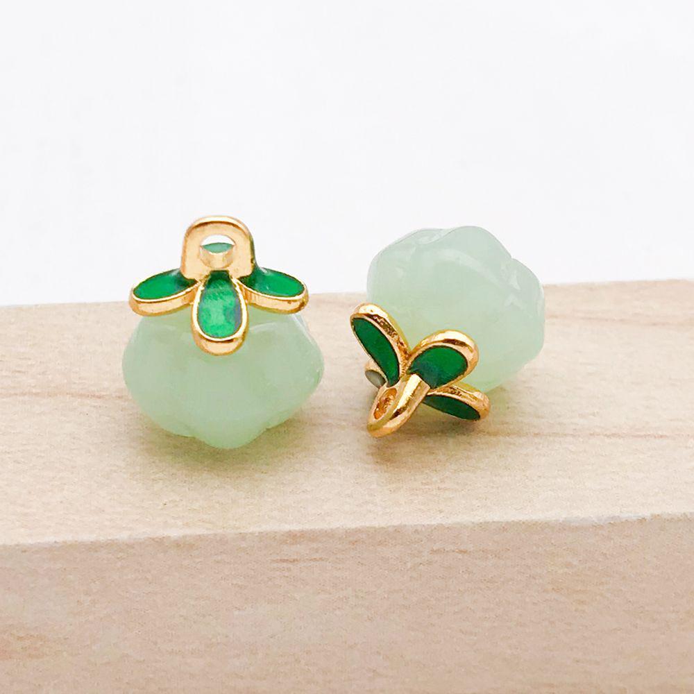 Set of 10 Colorful Glass Four-Leaf Clover Pumpkin Charms for DIY Jewelry