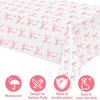 Oudain 3 Pcs Pink Bow Table Cloth 54 x 108 Inch Coquette Bow Table Cover Rectangle Pink Tablecloth Disposable Tablecovers Coquette Party Decorations