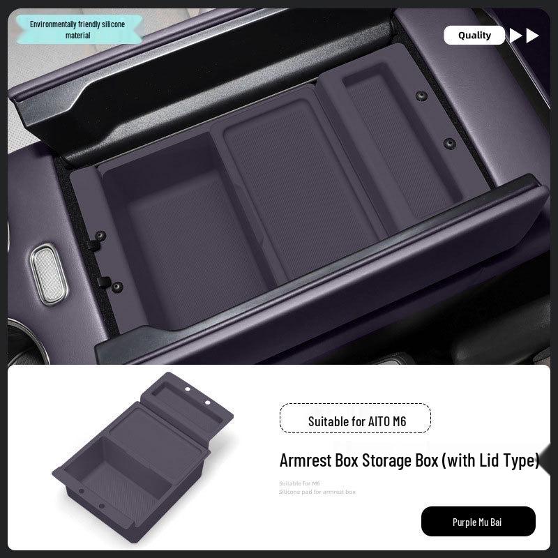 AITO M6 Armrest Silicone Pad Center Console Storage Box - Interior Accessory