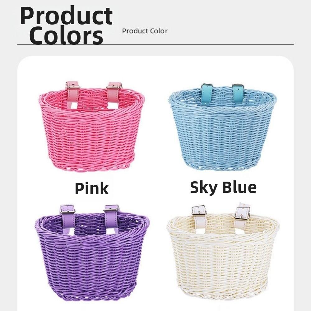 10 Kleuren Kinderfietsmand Rotan Vlechtwerk Retro Geweven Fietsmand Fietsaccessoires