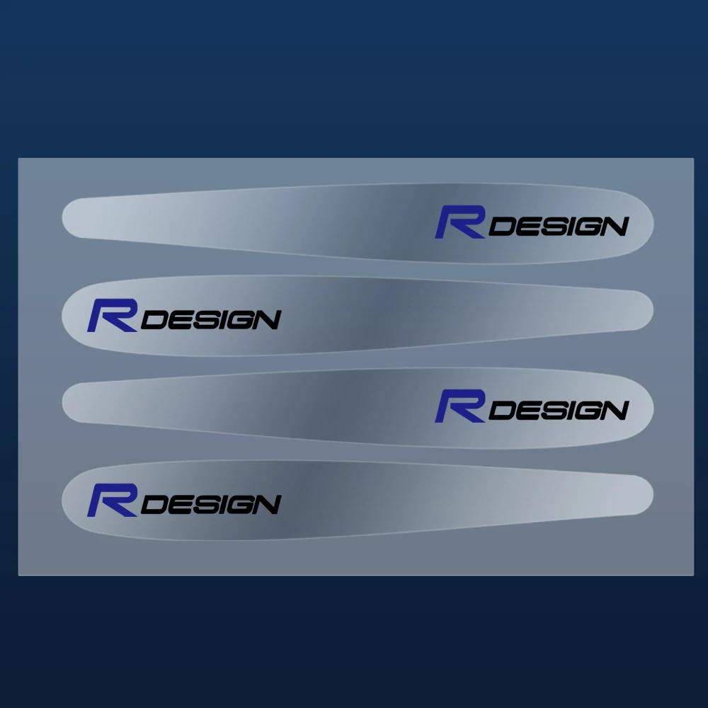 4/8 Stück Auto Styling Logo Türgriff Schale Kratzschutz Aufkleber Für Volvo R Design V50 S40 XC90 S40 S60 S70 T6 AWD C30 C40