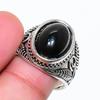 Natürlicher Schwarzer Onyx Edelstein 925er Sterlingsilber Schmuck Ringgröße 7.5 RR-105