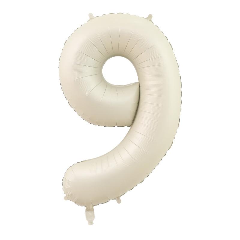 40 Inch Beige Cream Caramel Chocolate Color Retro Number Balloon 123456789 for Baby Shower Birthday Party Wedding Decoration