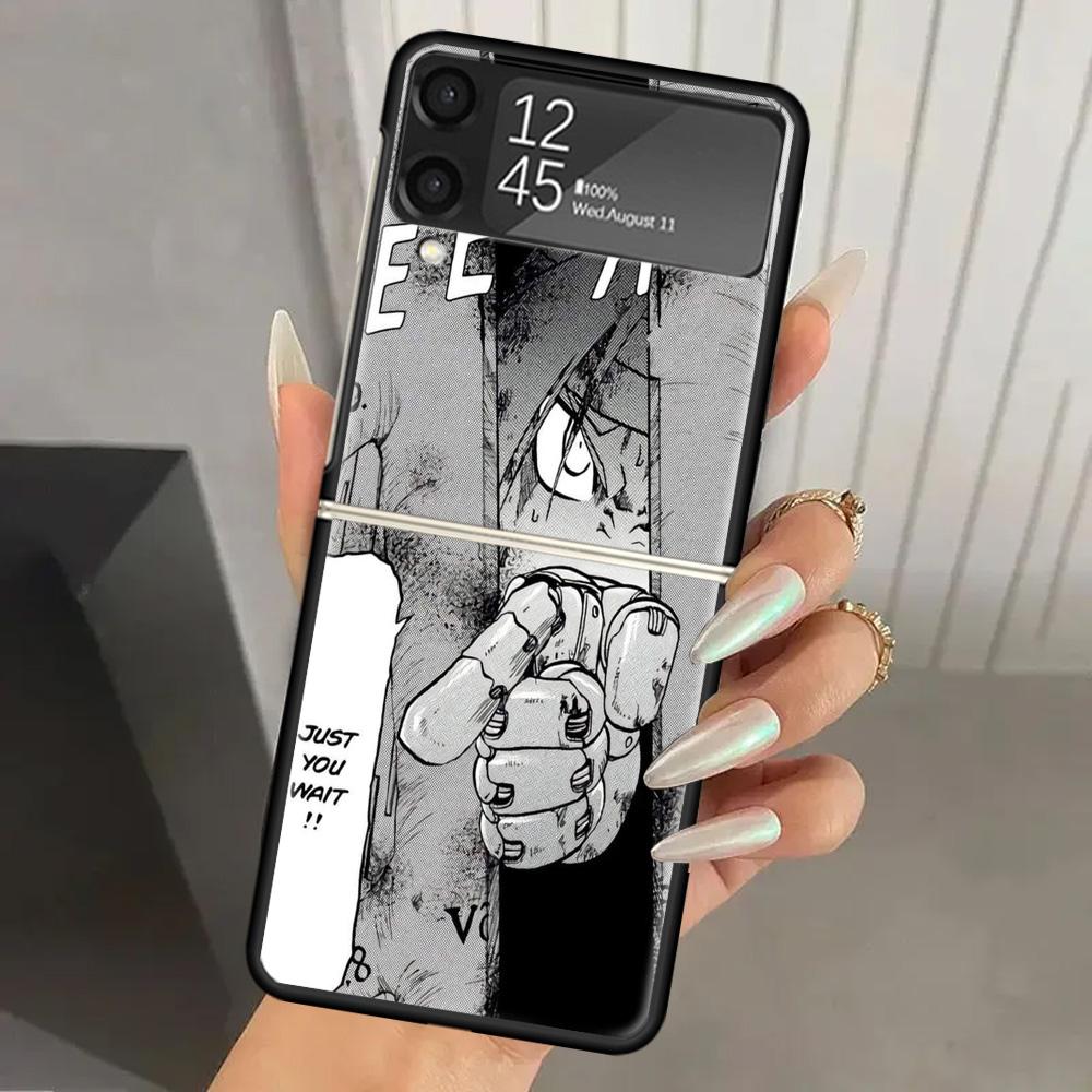 

Fullmetal Alchemist Anime Hard PC Phone Case For Samsung Galaxy Z Flip 6 5 4 3 Black Cover ZFlip6 Flip5 Flip4 5G Foldable Print Samsung Z Flip 4