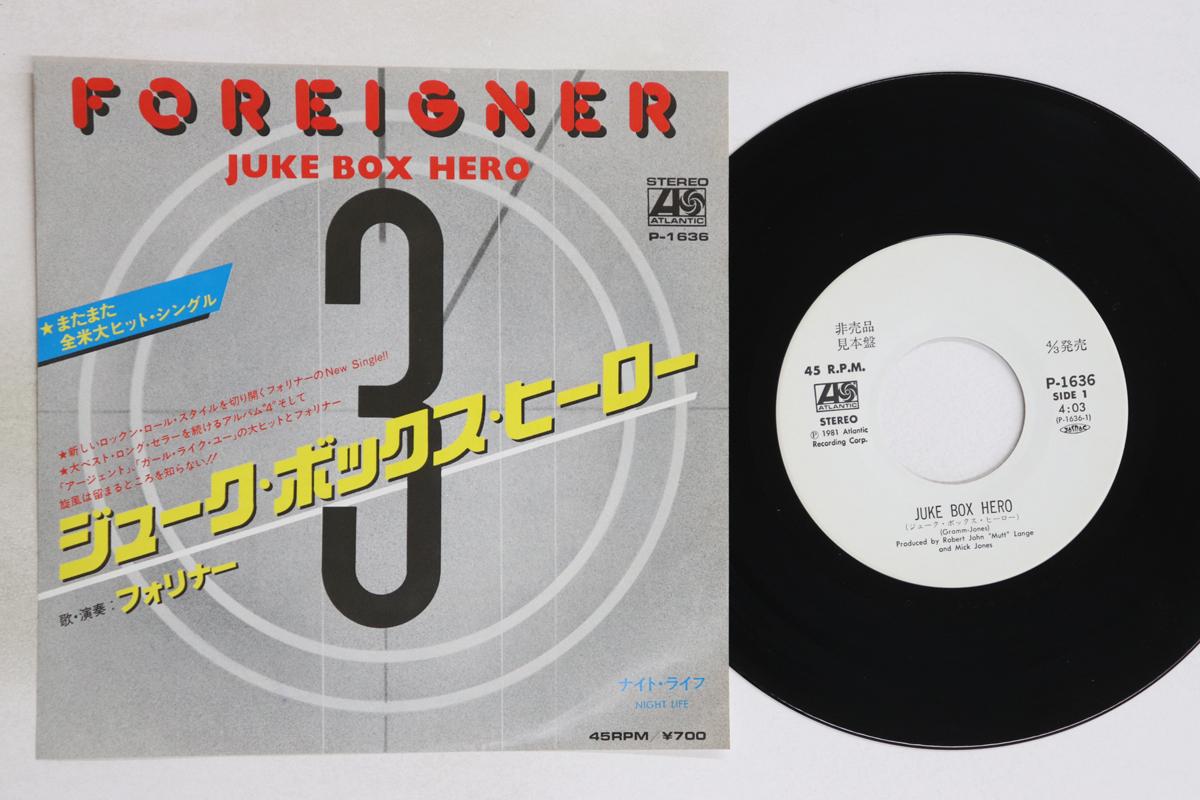 

7inch Record FOREIGNER - Juke Box Hero / Night Life P1636PROMO ATLANTIC 1982 Japan Rock Used