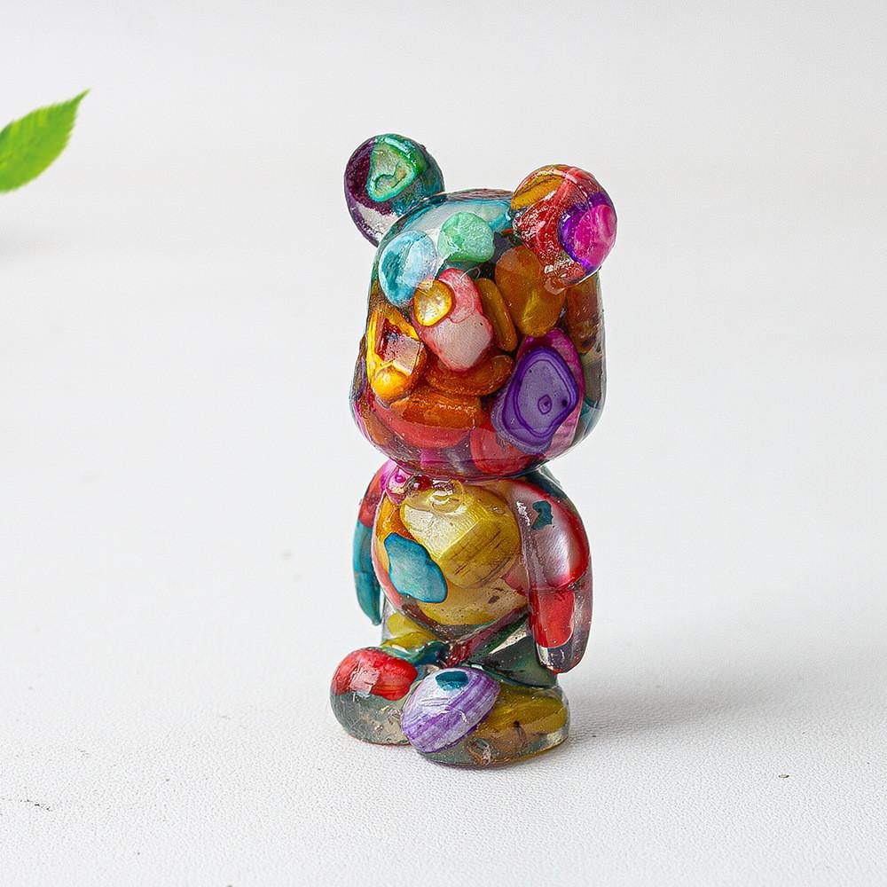 Crystal Violence Bear Resin Art Deco Statue Gift For Collectors