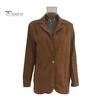 Solid Color Suit Coat Women Lapel Long Sleeve Single Button Closure Business Jacket with Flap Pockets Slim Fit Outerwear