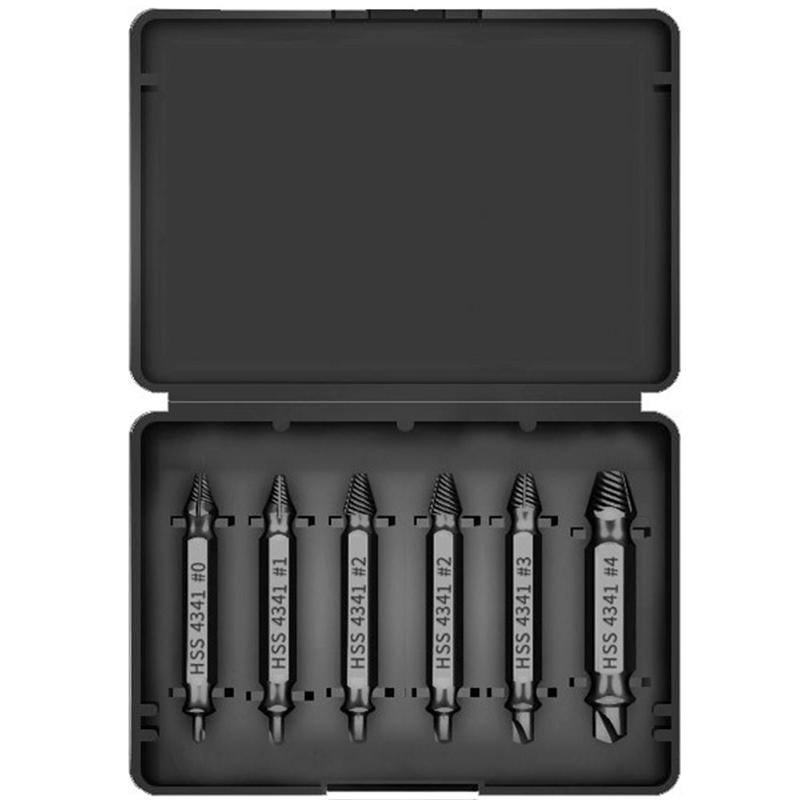 

Bit Set Broken Wire Tool Kit Power Tool 6Pcs Double Head Set Extractor Double Head Screw Slide Tooth Removal Screwdriver
