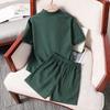 Boys' and Girls' Fashionable Sets Summer - Children's Casual Loose Short-sleeved Single-button Shirt and Shorts Set