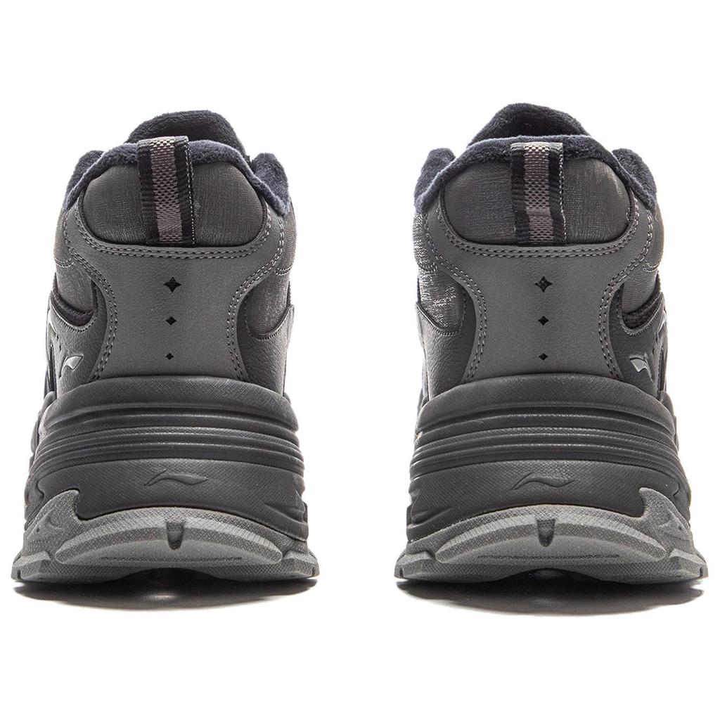 Li Ning Starry WNTR Minimalist Comfortable Wear-Resistant Shock Absorbing Mid-Top Casual Shoes Women Casual Shoes Gray Black AGCV392-1