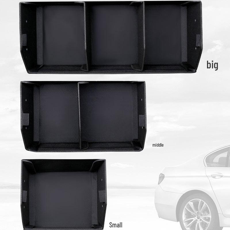 Car Leather Interior Organizer: Large Capacity Folding Trunk Storage Box