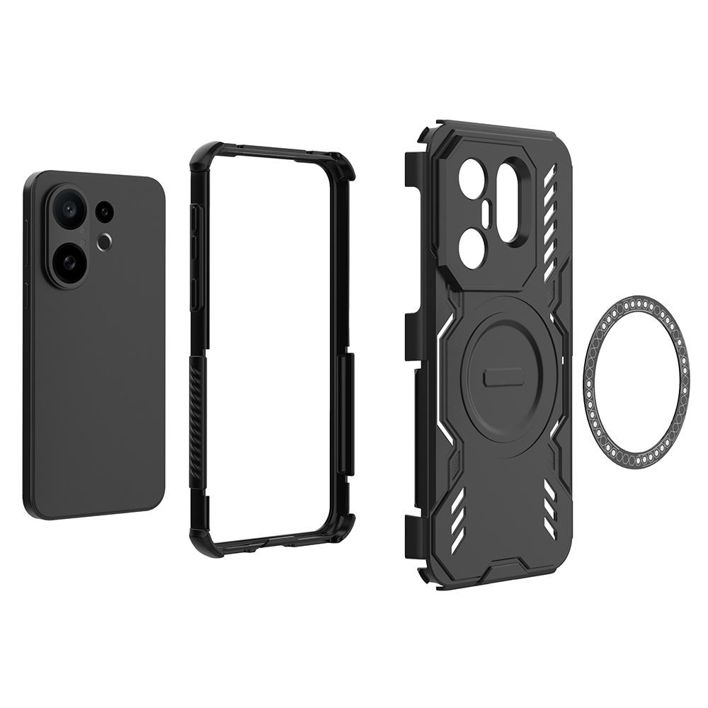 For Vivo X200 FE 5G Magnetic Case Butterfly Armor Hollow Heat Dissipation PC+TPU Phone Cover