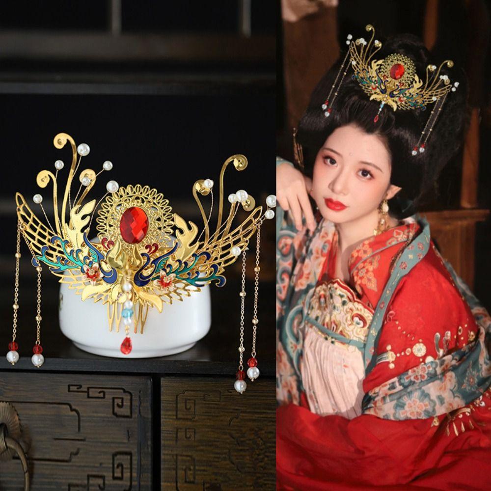 Tassels Chinese Style Hairpin Gold Women Hair Stick Vintage Hanfu Hair Comb Ladies