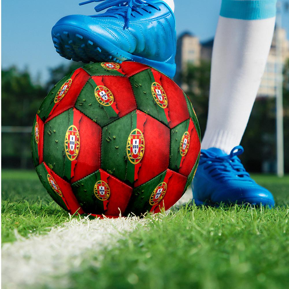 Portugal national football team Theme soccer ball Size 5 Soccer Ball Soft Touch Professional Training Football for Outdoor Sports