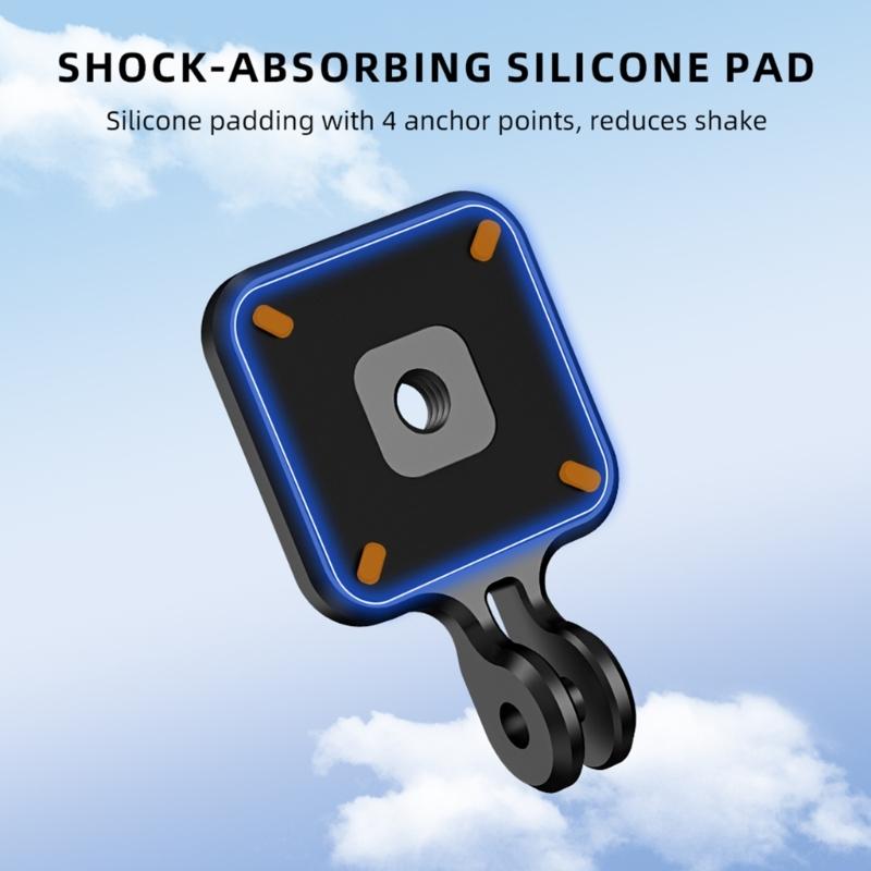 Magnetic Action Camera Holder Double Claws Grip For Helmet Tripods Mounts Rapid Toolless Installation Aluminum Material
