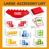 Balance Stacking Building Falling Block Puzzle with Cards Fun Family Party Game Night Tabletop Challenge Gift for Kids Adult