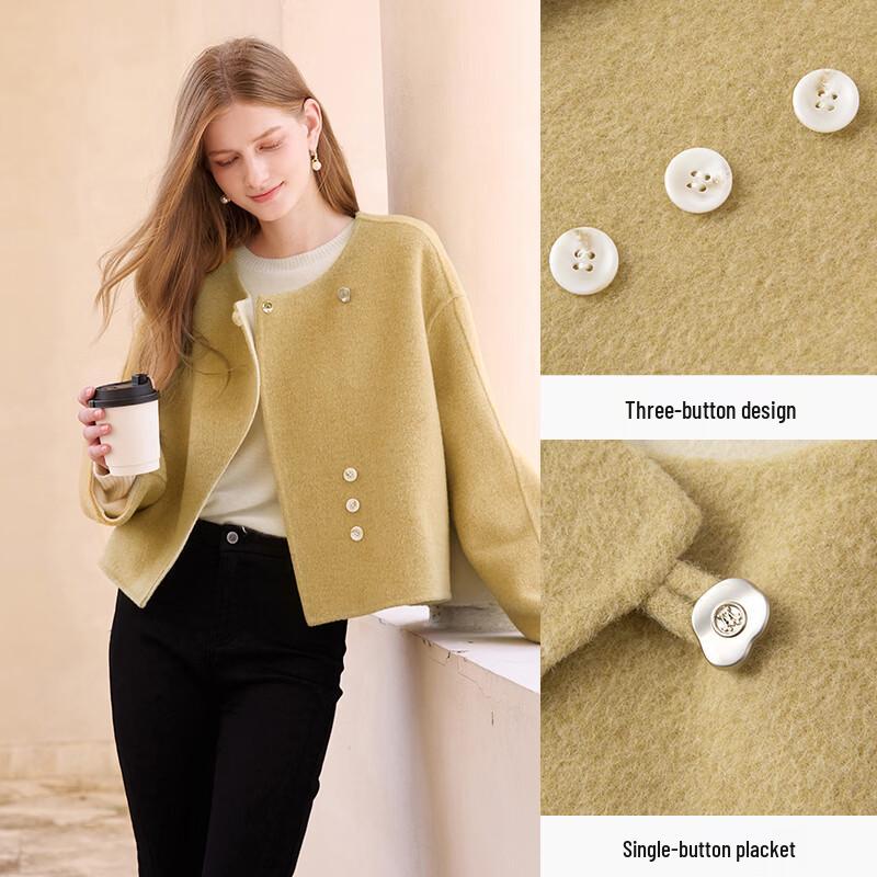 Xiangying 100% Pure Wool Women's Double-Faced Short Coat