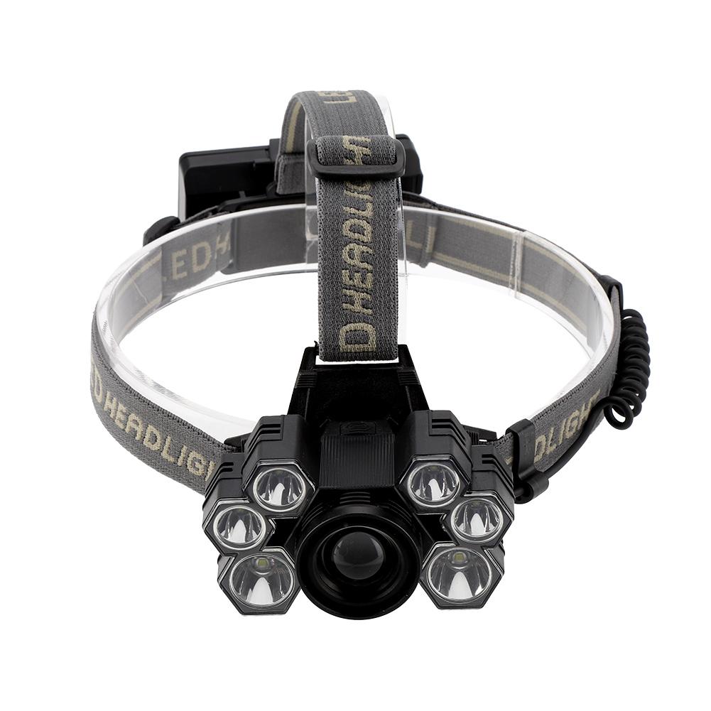 USB Rechargeable 7LED High Bright Headlight Head Torch Lamp for Outdoor Camping Fishing