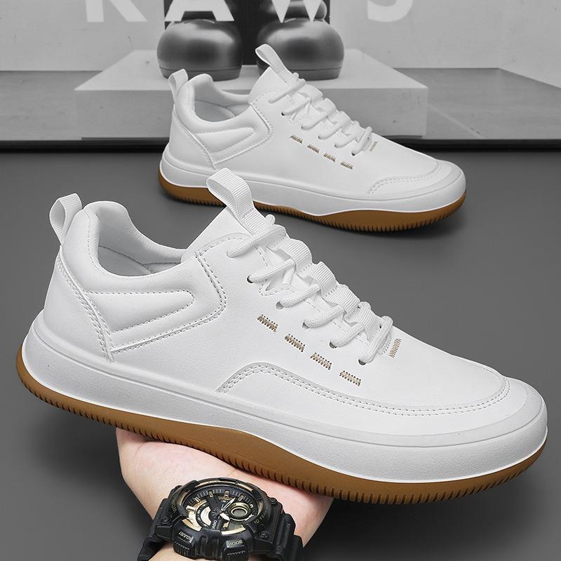 Big Size 39-46 Men Shoes Casual Leather Sneakers 2025 New Waterproof Wear-resistant Running Sports Shoes Lace-up Vulcanized Shoe