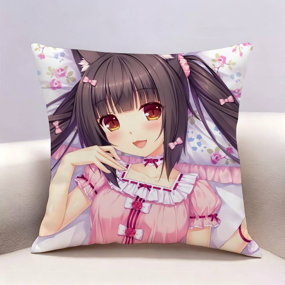 NEKOPARA Anime Game Doublesided print Pillow Case for Sofa Living Room Home office Decor Protective Cover
