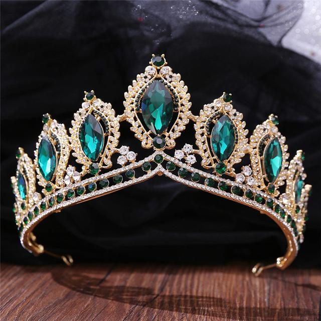 Baroque Vintage Crystal Tiaras Wedding Crown Bride Headdress Royal Queen Bridal Diadem Pageant Wedding Crown Hair Jewelry