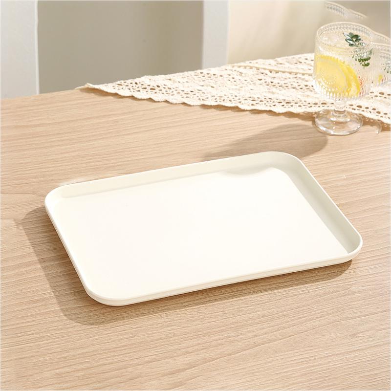 Wheat Straw Fruit Salad Tray Rectangular Dessert Fruit Tray Tea Set Barbecue Fried Skewers Large Capacity Tray