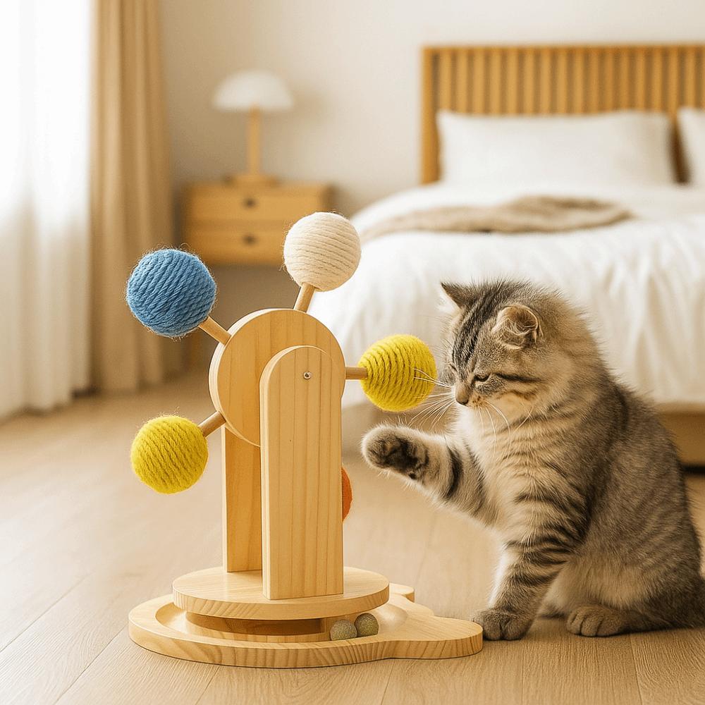 Rotating Turntable Ferris Wheel Cat Durable Detachable Cat Scratcher Wear Resistant Interactive Cat Relieve Boredom