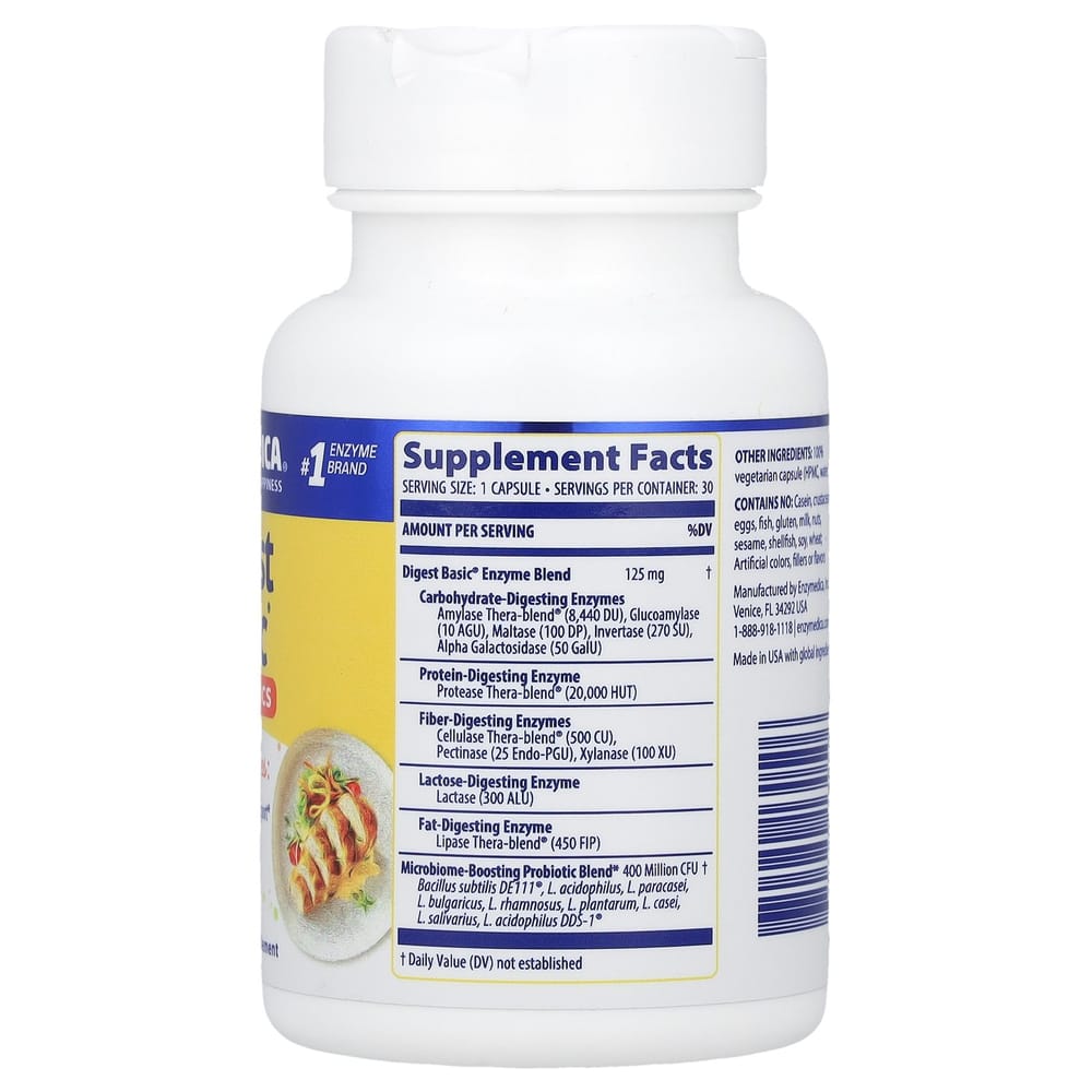 Enzymedica Digest Basic + Probiotic Capsules, 30 Counts