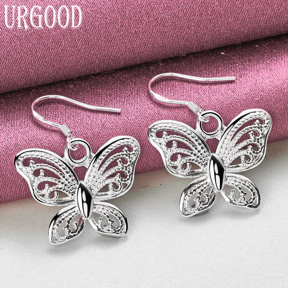 925 Sterling Silver Butterfly Earrings Wedding Jewelry