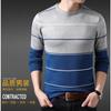 Men S Slim Fit Crew Neck Long Sleeve Striped Knit Pullover Sweater