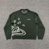 Maglione Unisex Girocollo con Logo Ricamato Jacquard a Stelle - Stile Streetwear Americano
