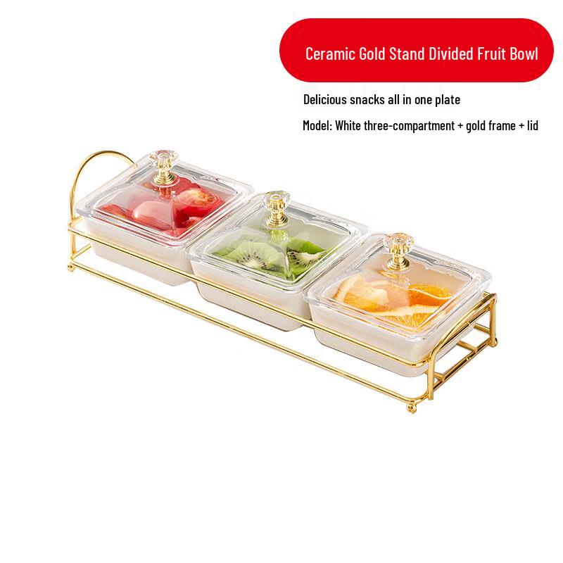 European Style Ceramic Compartment Serving Platter