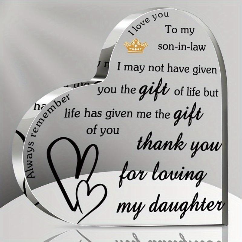 

Акриловое сердце – Подарки зятю – От тещи, Будущий. День рождения, День отца, Рождество, Свадьба (3.9x3.9x0.4 ). чистый