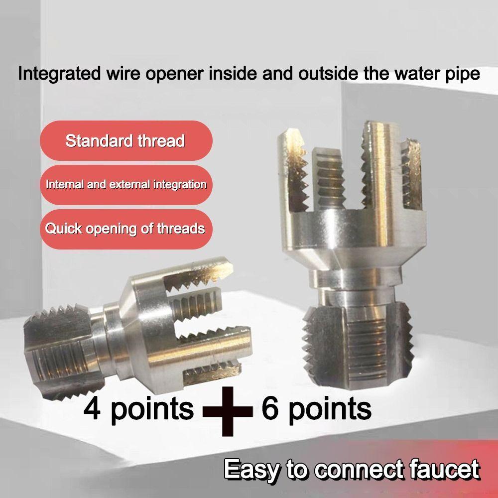 New 4/6 Points PVC Pipe Threader Kit Internal/External Thread Fast PPR Water Pipe Opener Tap Thread Tap Waterpipe Tapping Tool