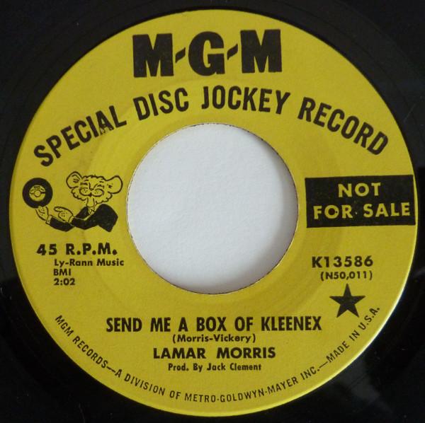 

7inch Record LAMAR MORRIS Send Me A Box Of Kleenex Both Of K13586PROMO MGM Records 1966 US CountryFolk Used