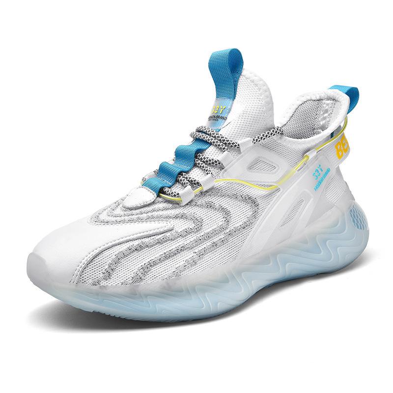 

Новая повседневная спортивная беговая мужская обувь, модная, из летучей трикотажной сетки, дышащая, молодежная, звезда-цыганка, Guochao, студенческая обувь 39 белый