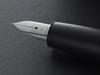 Lamy Aion Black Fountain Pen Modern Lightweight and Seamless Anodized Aluminum Stainless Steel Clip Steel Fine Point Includes Blue Ink Cartridge -