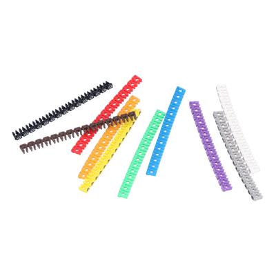 Marcador de Cabo Clip-On Tubo de Identificação de Cabo Impermeável Colorido 0?9 Número Etiqueta de Fio Tubo Fio