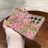 Oil Painting Wind Powder Flower Tree Samsung S24/S23Ultra Mobile Phone Case Thermal Transfer Five-sided Printing Galaxy S22 +