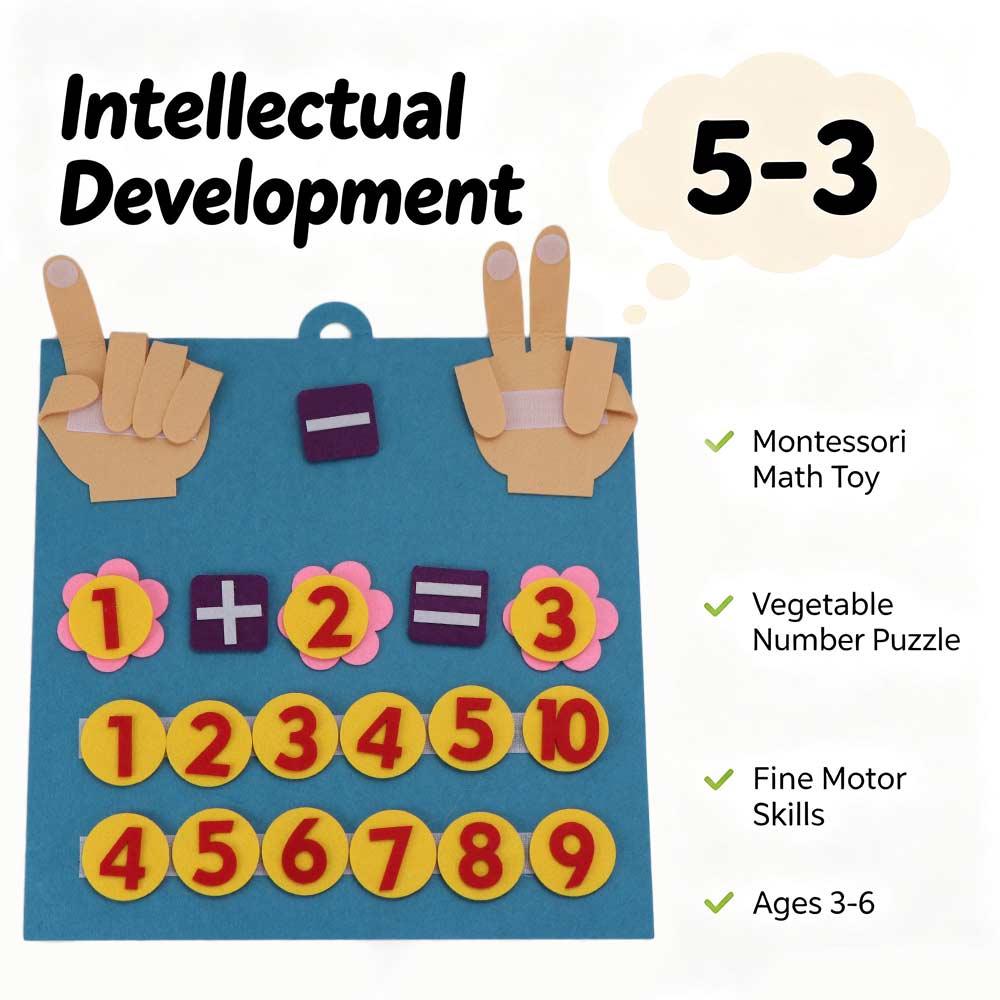 Mathe-Brett Filz Mathe-Spielzeug Kinder Finger Zahlen Spielzeug Montessori Spielzeug Kinder Frühpädagogisches Spielzeug