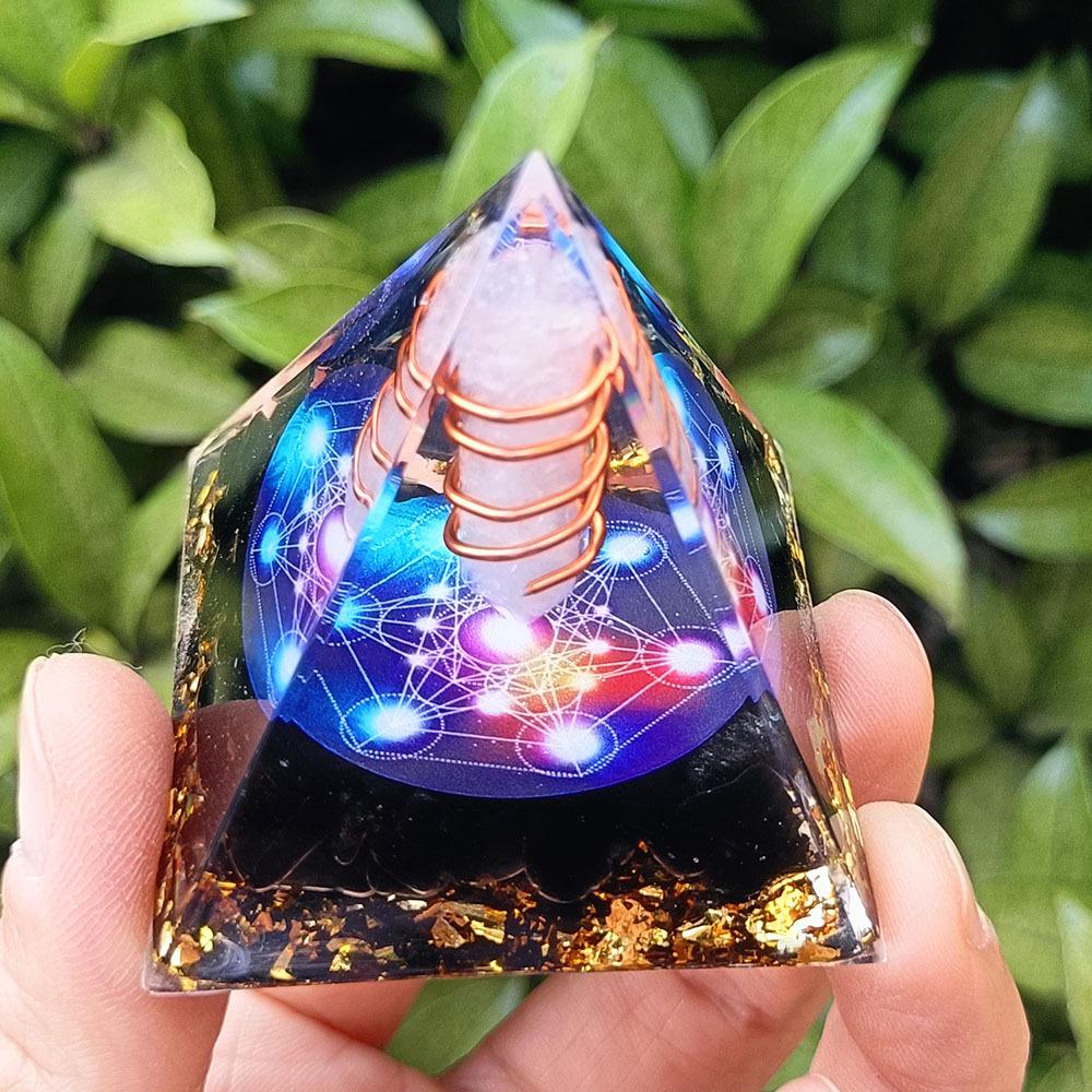 Crystal Gravel Pyramid Resin Ornament: Home & Office Decoration Gift