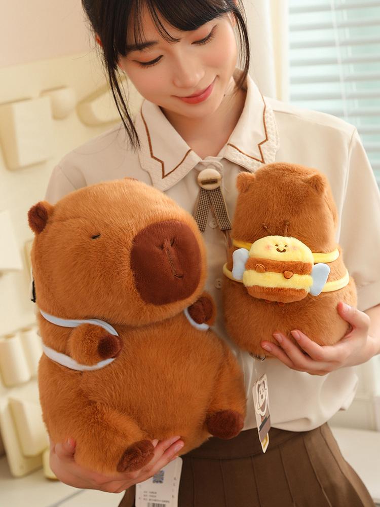 Latest Fluffy Capybara Plush Doll Cute And Charming Capybara Featuring Bee Stuffed Toy Animals Juguetes Birth Date Present Home Decor