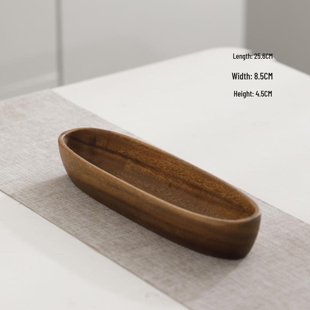 Walnut Wood Fruit Bowl - Solid Wood Snack and Salad Plate