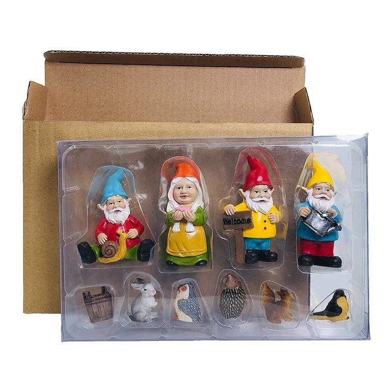 10pcs/set Mini Garden Decoration Resin Crafts Christmas Gifts Birthday Gifts Dwarf Animals Figures Ornaments