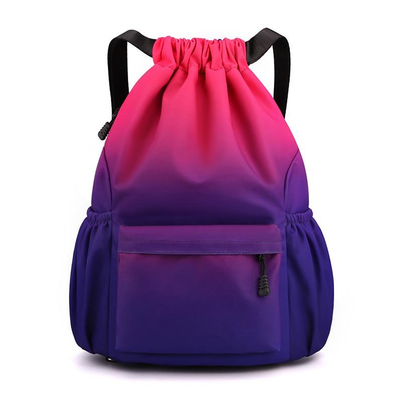 

New Sports Drawstring Backpack Fitness Travel Outdoor Sackpack Women and Men Large Capacity Gym Swim Beach Bags Basketball Bag фіолетовий