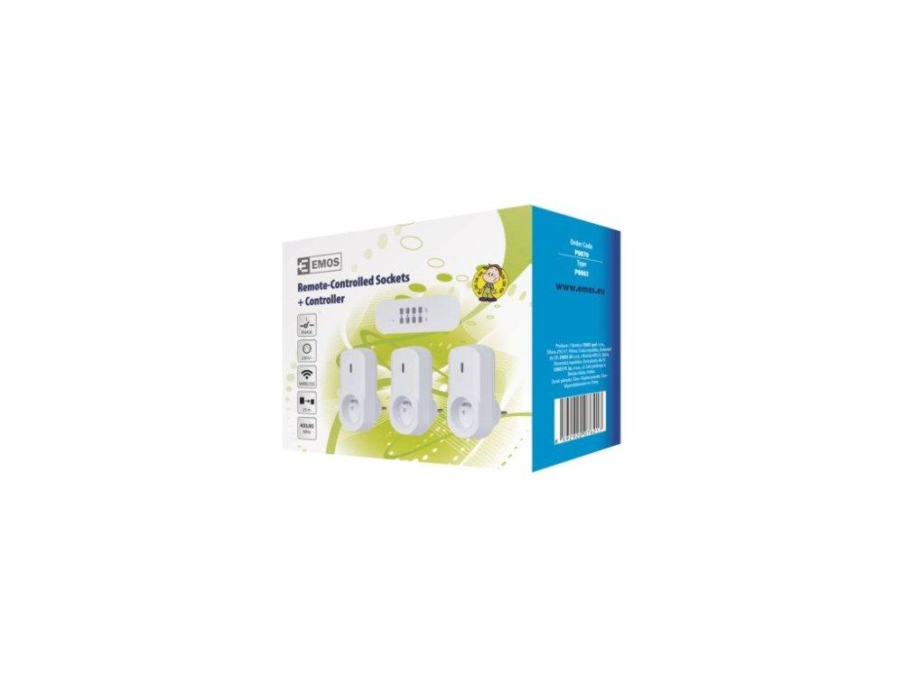 Emos P0070 Remote Controlled Sockets Set White 1 Pc