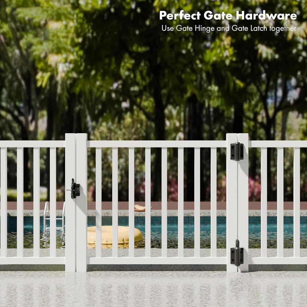 2Pcs Adjustable Tension Gate Hinges With Safety Cap Narrow Spring Hinges for Outdoor Door Hardware Easy To Install