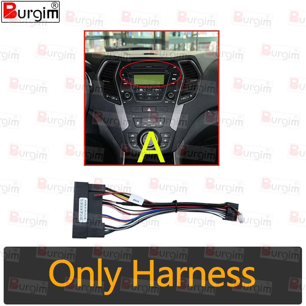 

Автомагнитола Для Hyundai Santa Fe IX45 SantaFe 2013-2017 9-дюймовая 2DIN Панель Стерео Жгут проводов Шнур питания Адаптер Декодер Canbus Only Cable-A