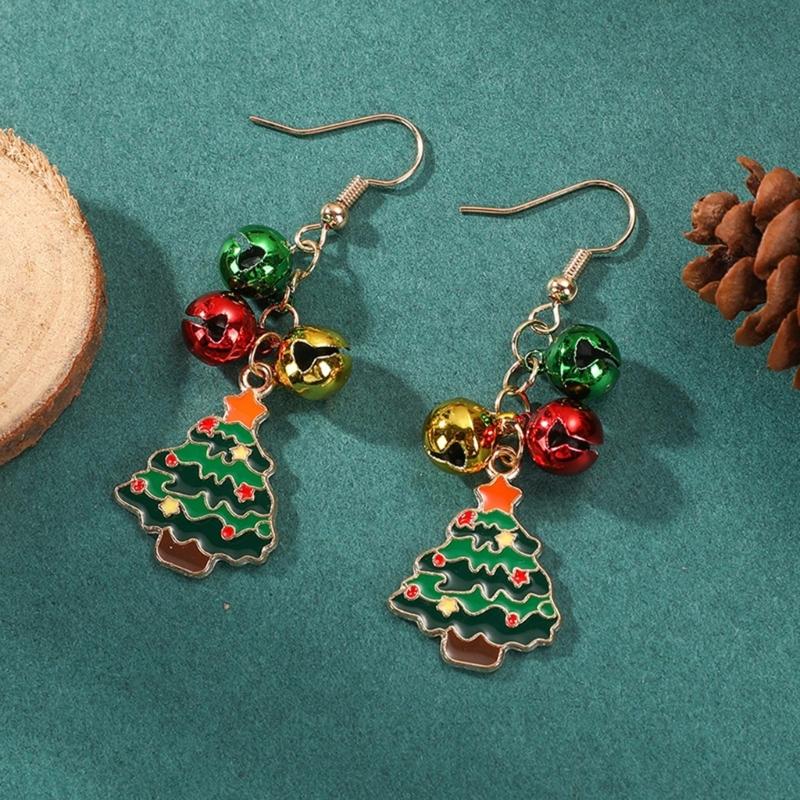 Colorful Earrings Christmas Dangle Earrings Cute Ear Pendants Alloy Material Ear Jewelry Christmas Earrings for Party