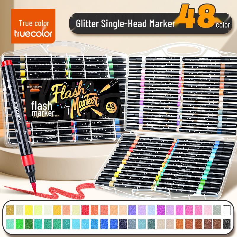 Echter Farbe Glitzer Filzstift für Grundschule & Kindergarten Kunst – Wasserbasierter Glanz.